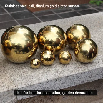 Golden ball Dia 42mm 4.2 cm-es, rozsdamentes acél, titán bevonatú arany üreges golyó zökkenőmentes labdát haza udvaron lakberendezés labda