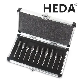 HEDA 10DB/SET 6 mm szár-karbid rotary burr set file meghatározott fémmegmunkálás asztalos marószerszám gravírozás