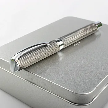 Deluxe minőségi Fém, Fekete, szürke Üzleti office Roiierbaii Pen 0,5 mm Heggyel ezüst színű Klip roiierbaii Toll, irodai Iskolai felszerelés