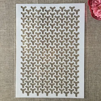 29cm A4 Geometria Mintás DIY Rétegződés Stencil Festmény Scrapbook Színezés Dombornyomás Album Díszítő Sablon