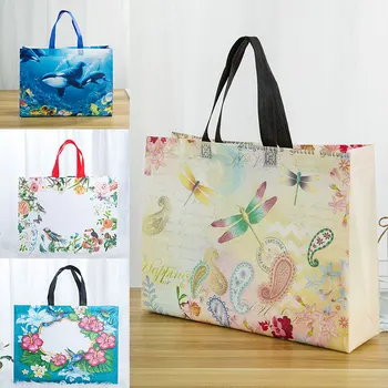 Összecsukható Eco Bevásárló Táska Divat Vízálló, Nem-szőtt Ruha Bolt táskák Újrafelhasználható Bevásárló Tote Bags Nem Cipzár Ajándék táska
