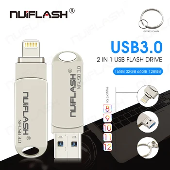 USB Flash Meghajtó iPhone X/8/7/7 a Plusz/6/6/5/SE/ipad 2 AZ 1-ben pendrive, pendrive 16GB 32GB 64GB Pendrive 128GB usb-stick