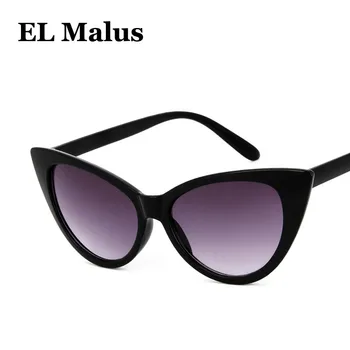 [EL Malus]Cat Eye évjárat Márka Designer Napszemüveg Női napszemüvegek Női Matt Fekete Szemüveg Szabadtéri Vezetés Oculos SG017