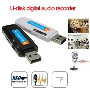 Mini Hangrögzítő U-Lemez, Flash Diktafon Egy-key Control Hangrögzítő USB 2.0 Flash Drive Támogatás 1-32 gb-os Micro SD / TF Kártya