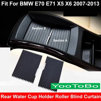 Autó Elülső Hátsó Sor Belső Központi Konzol Vizet Inni pohártartó Fedelét Roller Vak Függöny Cipzár BMW E70 E71 X5 X6 Alkatrészek