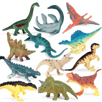 4db/Készlet Dinoszaurusz Szimuláció Szilárd Tyrannosaurus Pterosaur Mosasaur Triceratops Modell Műanyag Díszek gyermekjátékok Ajándék
