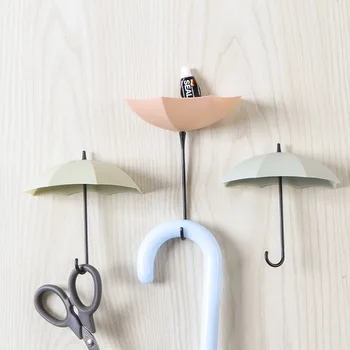 3pcs Kreatív Esernyő Alakú Gomb Hanger Rack Haza Dekoratív Jogosultja Fali Kampó Konyha, Fürdőszoba Kiegészítők