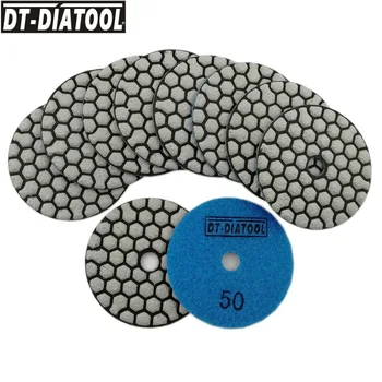 DT-DIATOOL 10db/set Átmérő 3inch magas minőségű Száraz nylon vissza Polírozó Párna 80mm Gyanta Bond Gyémánt Rugalmas Csiszolás Párna