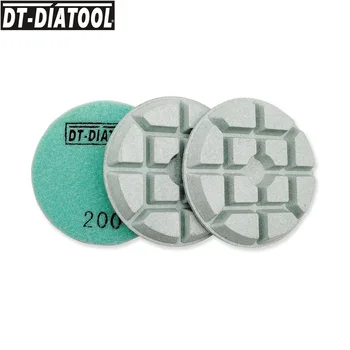 DT-DIATOOL 3pcs/pk Dia 80mm/3inch Gyémánt Konkrét Polírozó Párna Gyanta Bond Csiszolás Lemezek Javítása A beton Padló