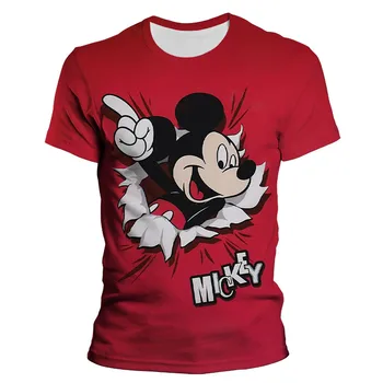 Disney 3D-s Nyomtatási Mickey Tshirt Férfi Felsők Nyári alkalmi túlméretezett Női pólók hip-hop Streetwear Harajuku rövid ujjú tshirt