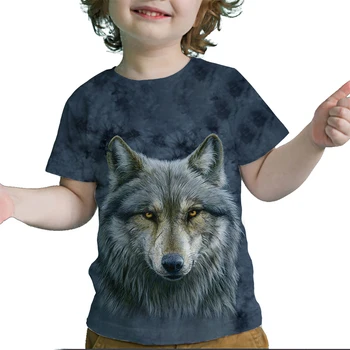 3D-s Nyomtatási Király Farkas Póló Gyerekeknek, Tiniknek Nyári Lányok Fiúk Rajzfilm Anime T-shirt, Gyermek Rövid Ujjú Tshirt Kisgyermek Tee Maximum