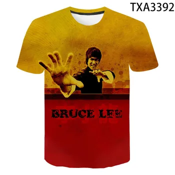 2021 Új Erőfeszítés Harcművészeti Híresség Bruce Lee 3D Print Póló Férfi Nő Gyermek Divat Nyáron Hűvös Tee Streetwear Maximum