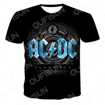 2021 Új Férfi Alkalmi póló, Vicces Rock & Roll póló Férfi AC DC 3D Nyomtatás Nyári Márka póló Férfi Fashion Street Maximum