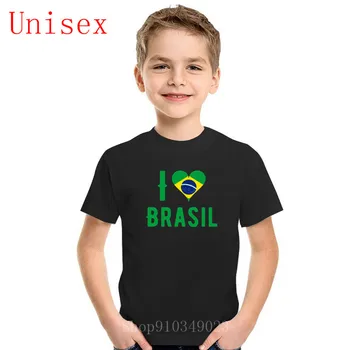 Imádom Brasil Brazília zászló Nyomtatott póló gyerekek 2020 Divat gyermek Rövid Ujjú Márka Brazil zászló fiú ruhák lány ruhák