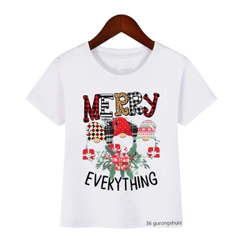 Új Gnómok Karácsonyi Ruházat Gyerekek T-shirt Nyári Fiúk/Lányok Alapvető Tshirt Megfelelő Póló Felsők Pólók Gyerekeknek Karácsonyi Ajándék
