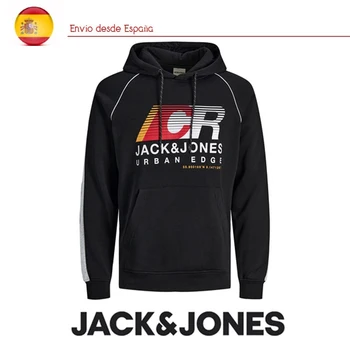 Jack & Jones Core férfi Új 2021 fekete Színű kapucnis logó a mellkas belső plüss Illik Rendszeres Fit Alkalmi divat ideális ősz, a tél. A szállítmányok Spanyolországból 72 órán belül.