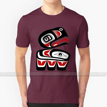 Újszülött Lélek A Férfiak a Nők Póló Maximum Nyári Pamut póló Nagy Méretű S - 6XL Törzsi Elegáns Tlingit Művészeti Haida Mű Alaszka