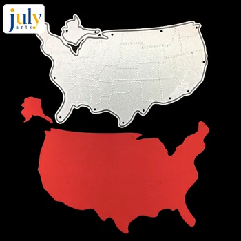Julyarts Egyesült Államok Térkép Vágás Meghal Fém Térkép Amerika Vágás Meghal fémforgácsolási Meghal A Papír Album Üdvözlőlapok
