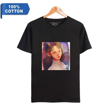 Kpop 2020 Lee Ji Eun IU Új Album Nyolc Rajongók Uaena Támogatja a nyomtató 100% Pamut póló Női/Férfi Ruha Rövid Ujjú T-Shirt