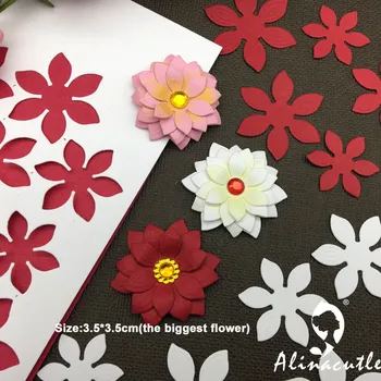 Alinacutle fémforgácsolási MEGHAL Vágott 5pc Virágok Scrapbook Papír Kézműves Album Kártya Ütni a Kést Művészeti Vágó Meghalni