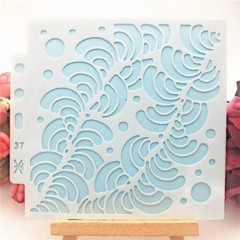 13*14 cm hullámok Fedezze templat scrapbook stencil spray-műanyag penész pajzs DIY torta üreges Díszítés nyomtatás csipke uralkodó