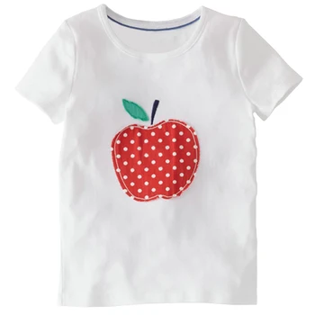2018 Baba Girls T-Shirt Nyári Gyermekek Ruházat, Felsők Édes Gyümölcs, Alma, Kreatív Gyerekek T-Shirt