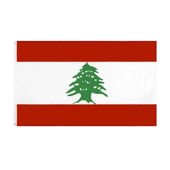 johnin 90X150cm zöld fa LB IBN A Libanoni Köztársaság zászlaja