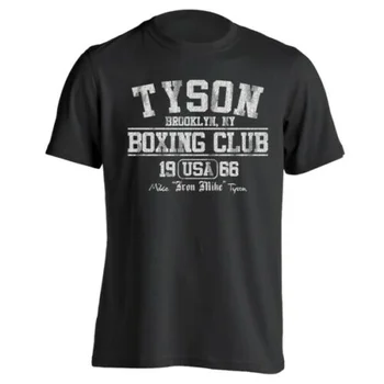 Tyson Boksz Club Retro vasember Mike 80-AS Fekete Alapvető Férfi Póló