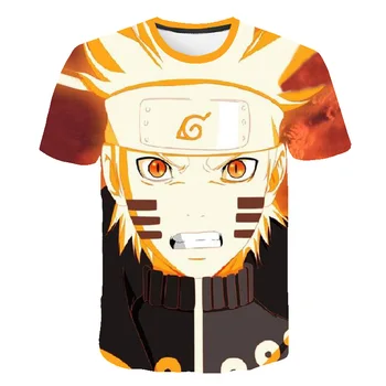 Forró Anime Gyermek Ruházat 3D Nyomtatás Tshirts Rövid Ujjú O-nyakú póló Uzumaki T-shirt A Szülő-Gyermek, Gyerek Ruhák