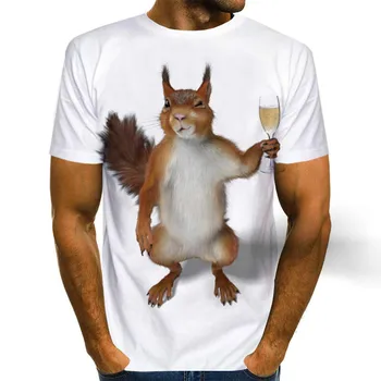 A Legújabb Férfi Mókus T-shirt 3D Nyomtatás 2021 Forró Eladó Állat Minta Aranyos Minta Felső Férfiak, mind a Nők Kiskutya Arcát, T-shirt