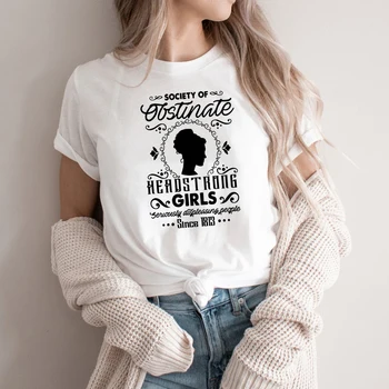 A társadalom a Makacs Önfejű Girls T-shirt Jane Austen Ing Pride and prejudice Tshirts Könyves Tees Feminista Pólók Felsők