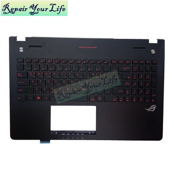 laptop billentyűzet ASUS N56 N56JK N56J N56JN koreai KR fekete Palmrest esetben piros billentyűk háttérvilágítással 0KNB0-6628KO00 90NB06D5-R31KO0