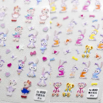 Új Folyamat Tervezési Együttműködés Japán Köröm Matricák Aranyos Rabbit 3D-s Köröm Matricák Köröm Díszítés Matricák