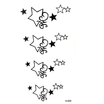 10db Aranyos Csillag Vízálló Ideiglenes Tetoválás Matricák Bátorság Félelem Szív Design harajuku Hüvely Tetoválás Matrica test Matricák