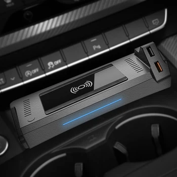 15W Autó QI vezeték nélküli töltés telefon töltő gyors töltő töltési lemez pad töltés tartó Audi A4 B9 S4 RS4 A5 2017-2021