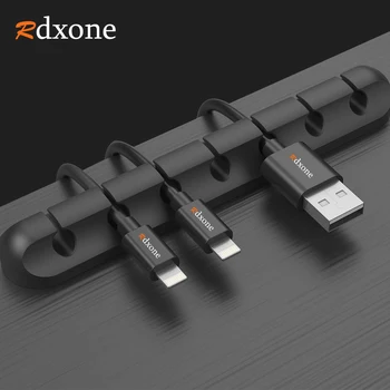 Rdxone USB-Kábel Winder Asztali Rendezett Kábel Szervező Menedzsment Klipek Kábel tartó Egér Fejhallgató Fülhallgató