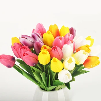 1db Tulipán Szimuláció Virág Hamis Virágokat, Otthoni Kerti Díszek A lakodalom Tulipán művirágok Diy Asztal Dekoráció