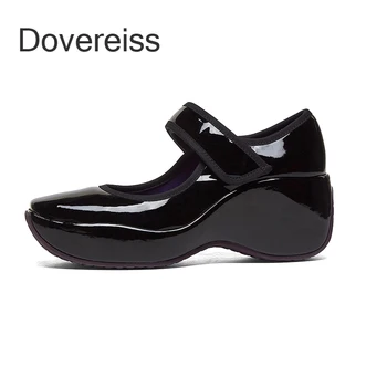 Dovereiss Divat Női Cipő, Nyári, Őszi Valódi Bőrből készült, Szexi Hook & Hurok Új Fehér Négyzet Toe Consice Szivattyúk Alkalmi Cipő