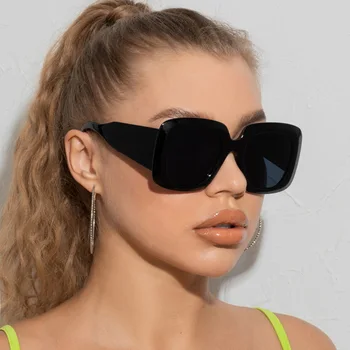 2021 Új Divat Túlméretezett Tér Napszemüveg Női Márka Tervezője Vintage Leopárd napszemüvegek Női Vezetés Árnyalatok Oculos UV400