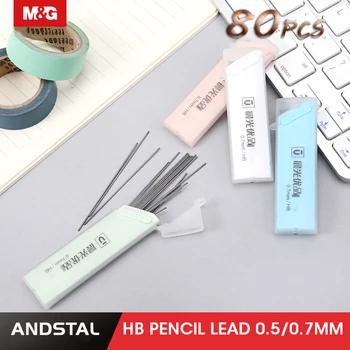 M&G 80pcs ceruzabél HB 0,5 mm 0,7 mm Grafit Vezető Mechanikus Ceruza Utántöltő Műanyag Automatikus cserélje ki Ceruza Vezető