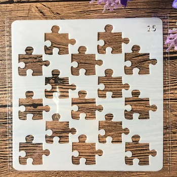 13cm puzzle DIY Rétegződés Stencil Falon Festmény Scrapbook Színezés Dombornyomás Album Dekoratív Kártya Sablon
