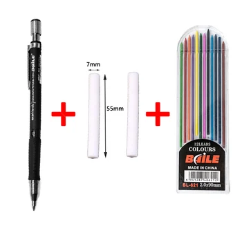 4 db/készlet Ceruza kapcsolható rajz nélkül élezés mechanikus ceruza 2.0 mm-es ceruza vezető színű aranyos iskolai felszerelés
