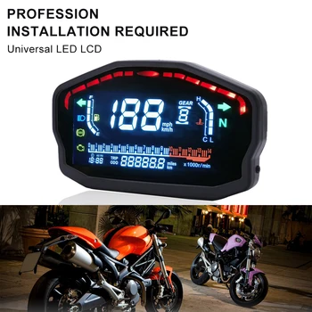 Univerzális Motoros LCD Sebességmérő Digitális Háttérvilágítás kilométer-Számláló Kijelző Sebességmérő, Fordulatszámmérő Műszer, 2, 4 Hengeres