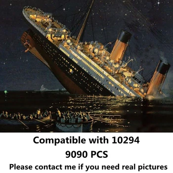 Új 9090Pcs Titanicot Nagy Tengerjáró Hajó, a Hajó Modell építőkövei Tégla Diy Játékok a Gyerekek, Fiúk, Ajándék Kompatibilis 10294
